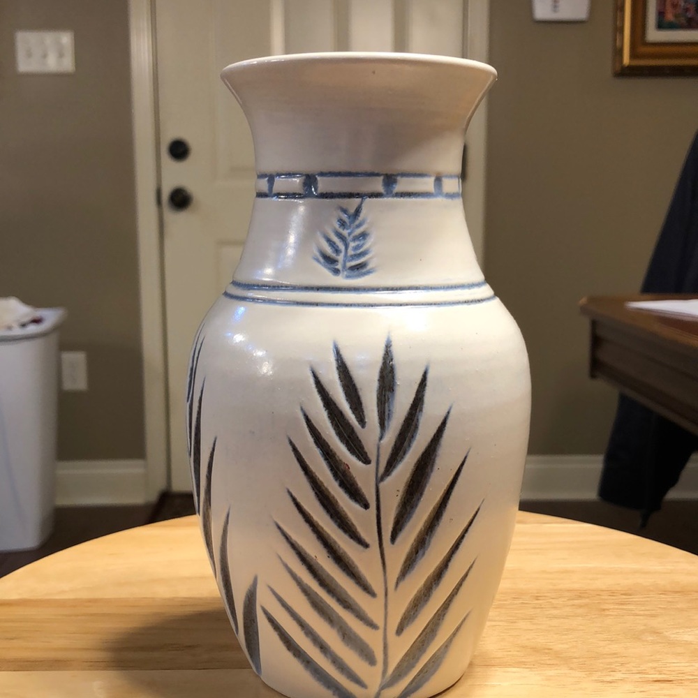 A Dryden Original design vase, glazed heavy pottery.  Gently used but very clean